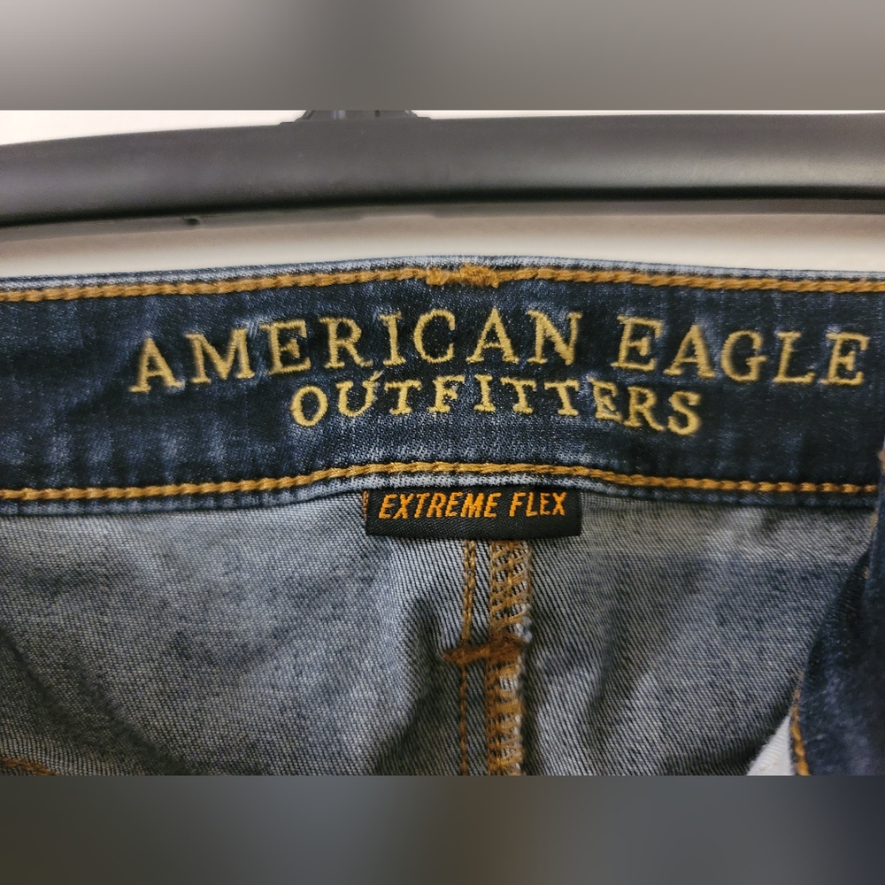 American Eagle Outfitters Men's Deep Indigo Original Straight Jeans - Picture 3 of 4